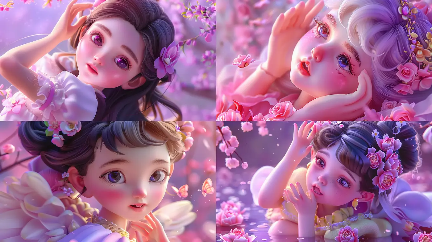 Dreamlike Blossom Embrace: A Softly Lit Anime-Inspired Visual Symphony - Midjourney sref style
