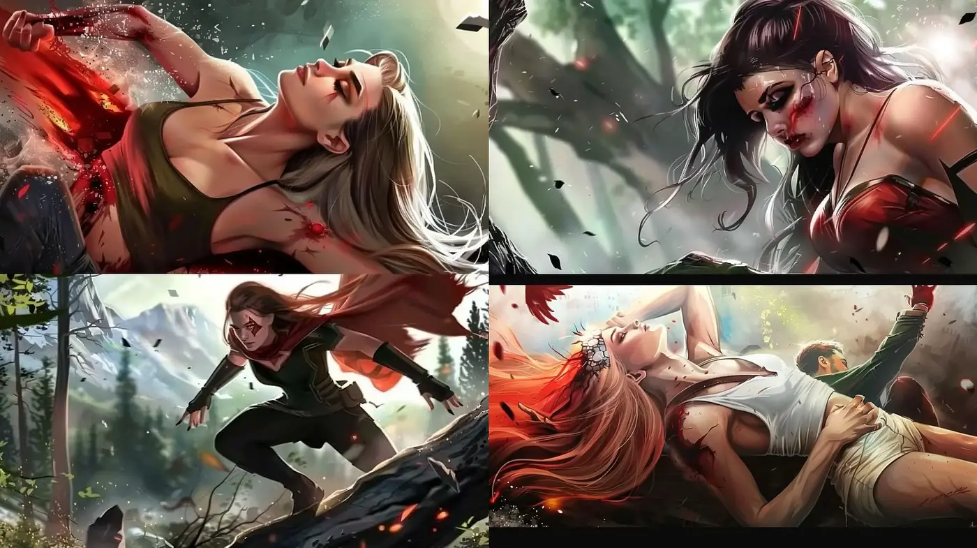 Dynamic Heroine Portraiture with a Cinematic Comic Book Aesthetic - Midjourney sref style