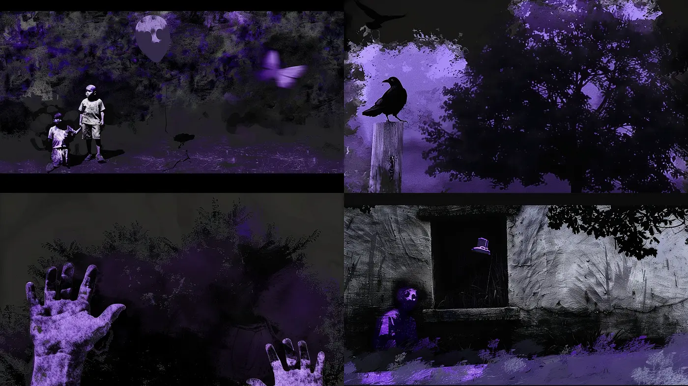Ethereal Noir Dreamscape: A Fusion of Moody Tones and Surreal Textures - Midjourney sref style