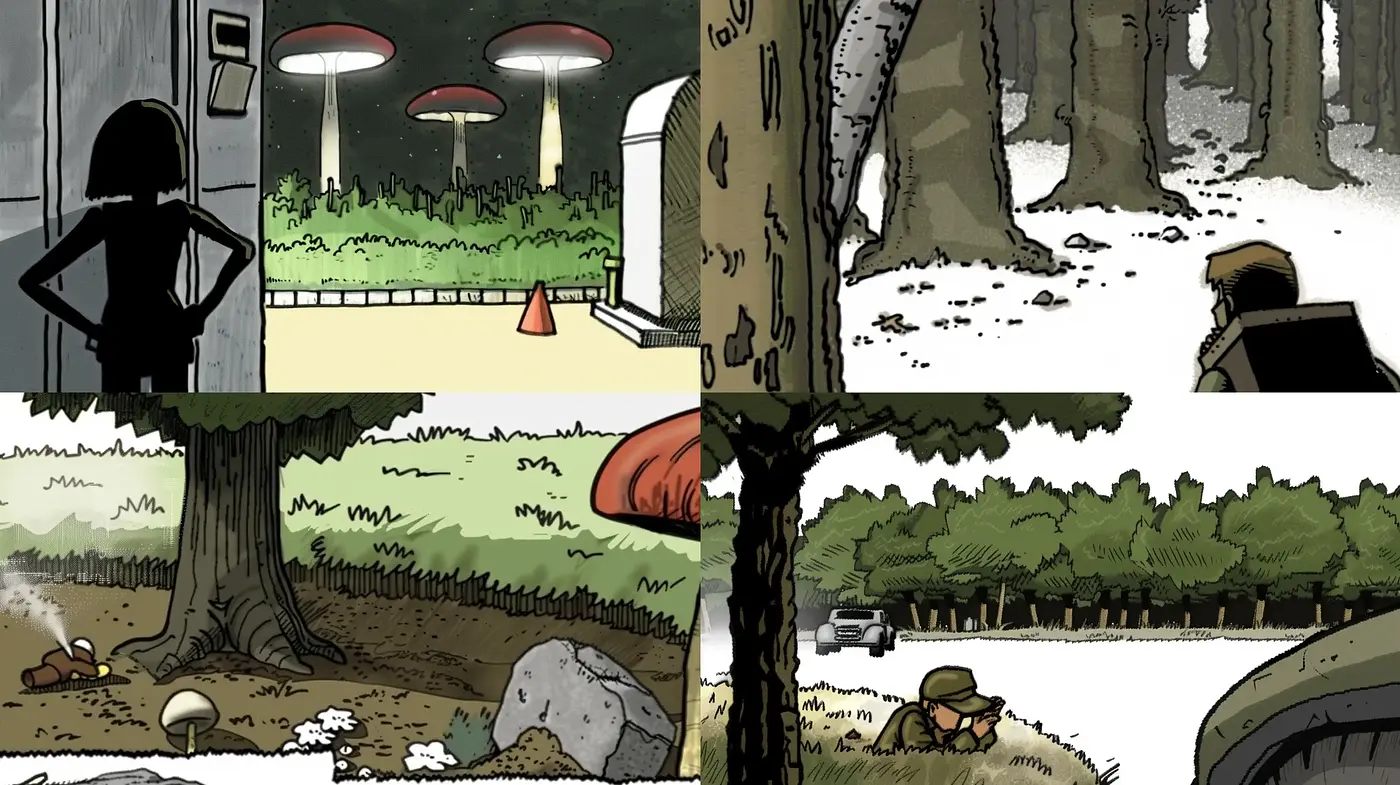 Sombre Hues of Mystery: An Atmospheric Homage to Graphic Novels - Midjourney sref style