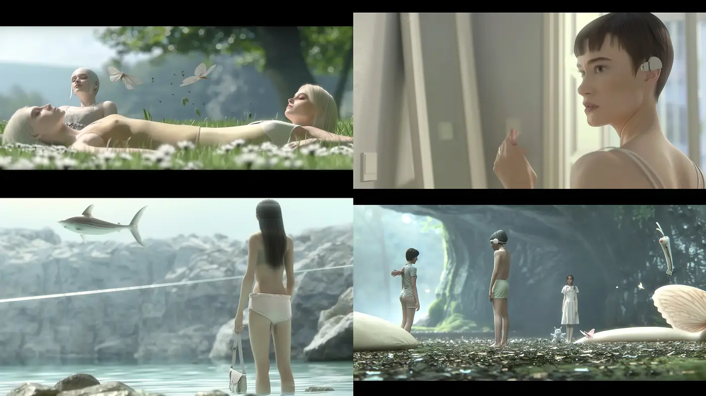 Ethereal Serenity in Digitally Rendered Tableaus - Midjourney sref style