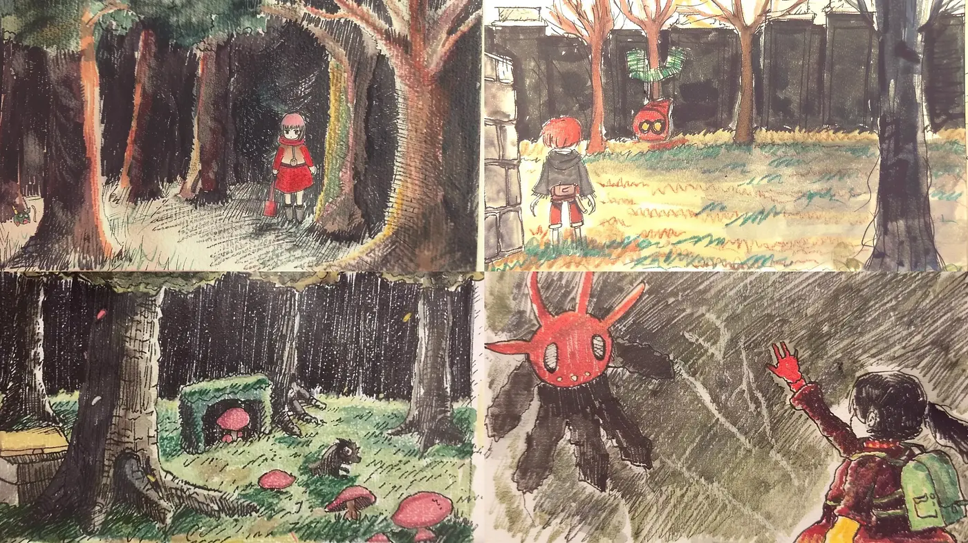 Enchanted Forest Whimsy: Sketchbook Chronicles of a Fairytale Adventure - Midjourney sref style