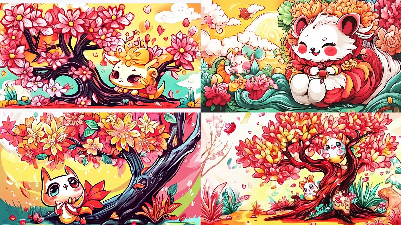 Whimsical Anime-Inspired Fantasy Garden - Midjourney sref style