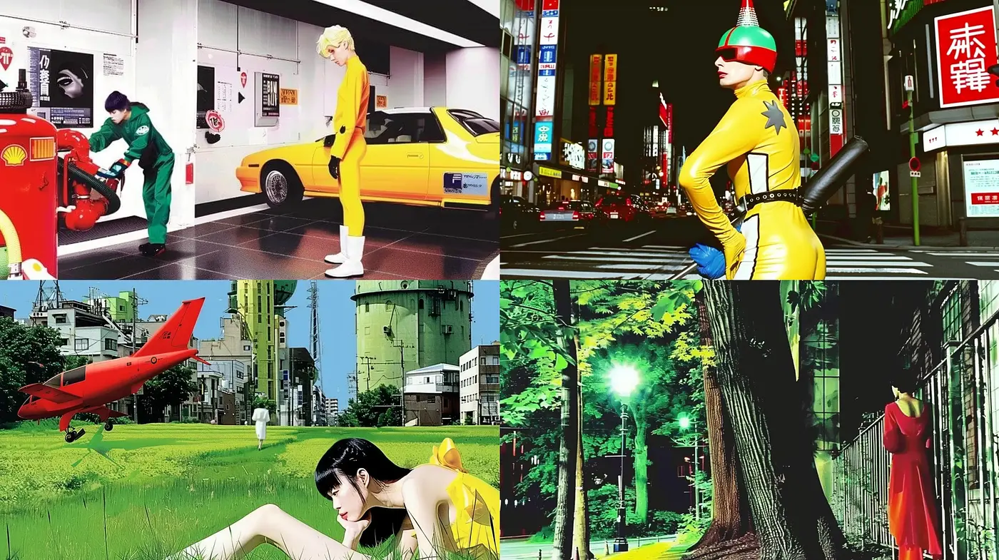 Eclectic Fusion of Eastern Pop Culture with High Contrast and Comic Book Overlay - Midjourney sref style