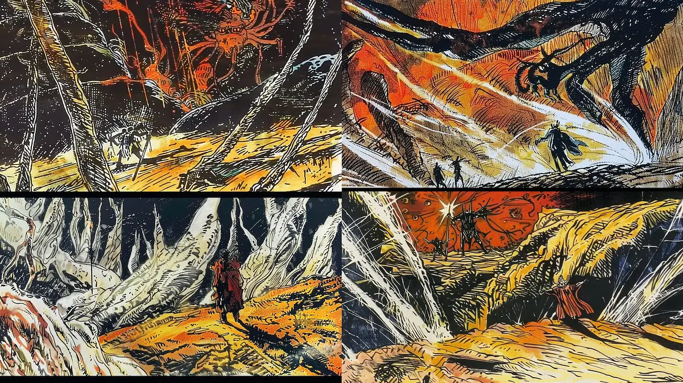 Dynamic and Dramatic Landscape Renderings with High Contrast Tones - Midjourney sref style