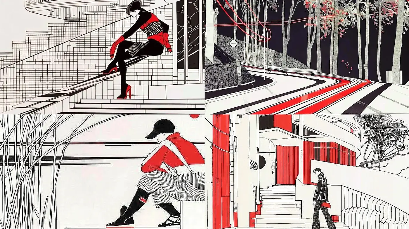 Contemporary Minimalist Aesthetic with Urban Flair - Midjourney sref style
