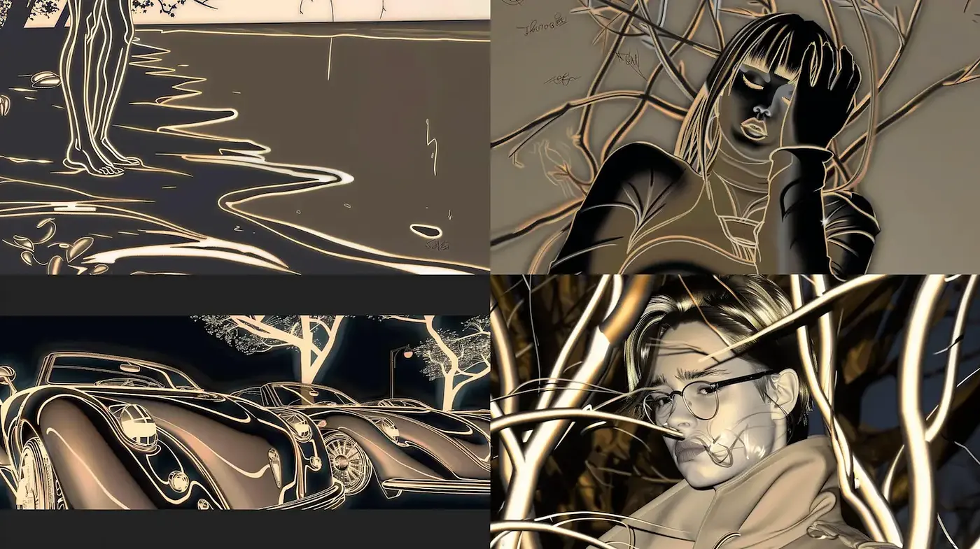 Stylized Pop Art with a Retro-Tech Aesthetic and Emotional Undertones - Midjourney sref style