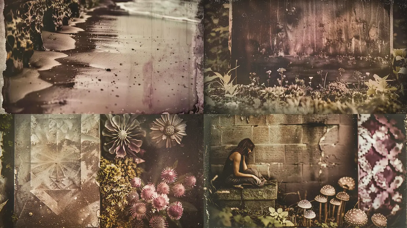 Antique Sepia Tones with Dreamlike Rusticity - Midjourney sref style