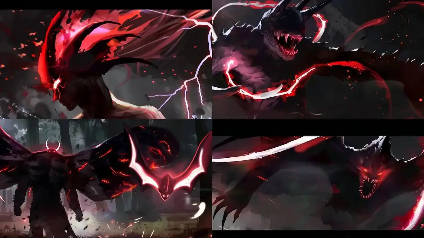 Dynamic and Dark Artistic Style with a Dramatic Edge - Midjourney sref style
