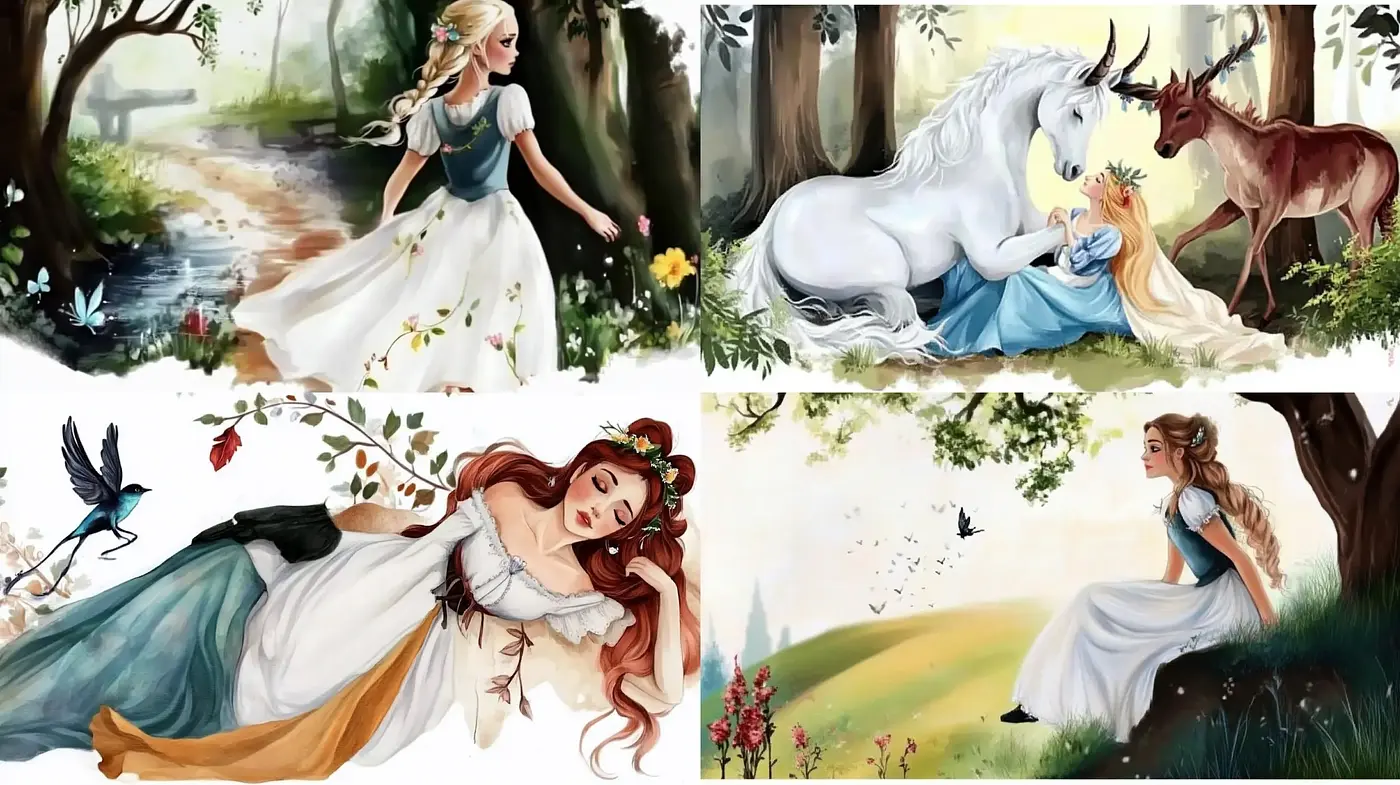 Whimsical Storybook Illustrations with a Pastoral Enchantment - Midjourney sref style