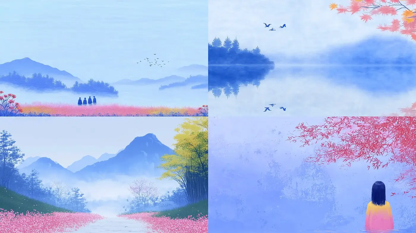 Ethereal Mist in Pastel Nature Scenes - Midjourney sref style