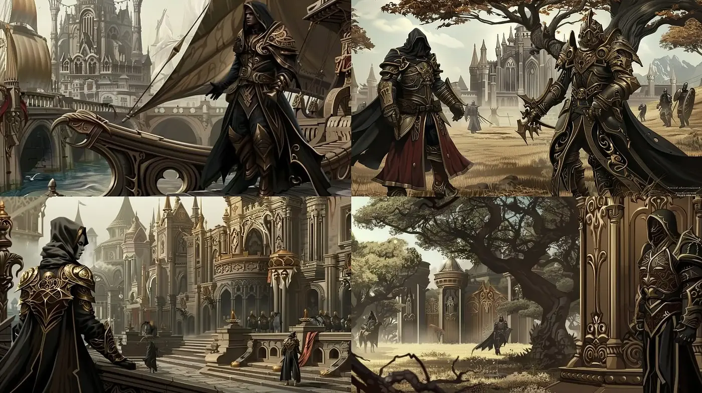 Gothic Reverie: A Dark Fantasy Artistic Exploration with Uniform Aesthetic - Midjourney sref style
