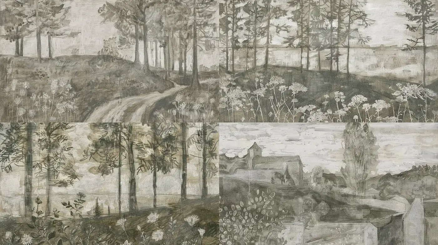 Nature in Muted Tones: A Textural Exploration of Landscapes - Midjourney sref style