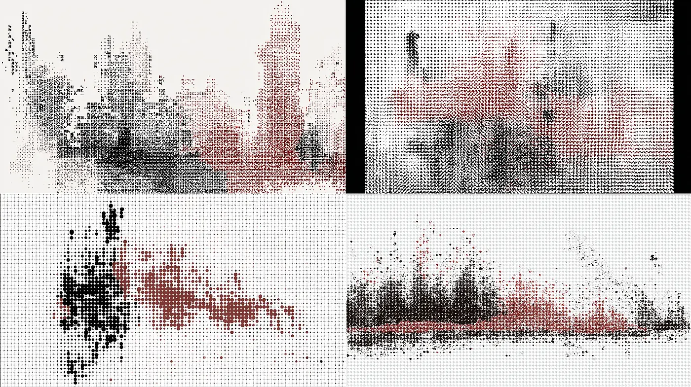 Ethereal Landscapes with Distinctive Textural Contrast and Subtle Color Accents - Midjourney sref style
