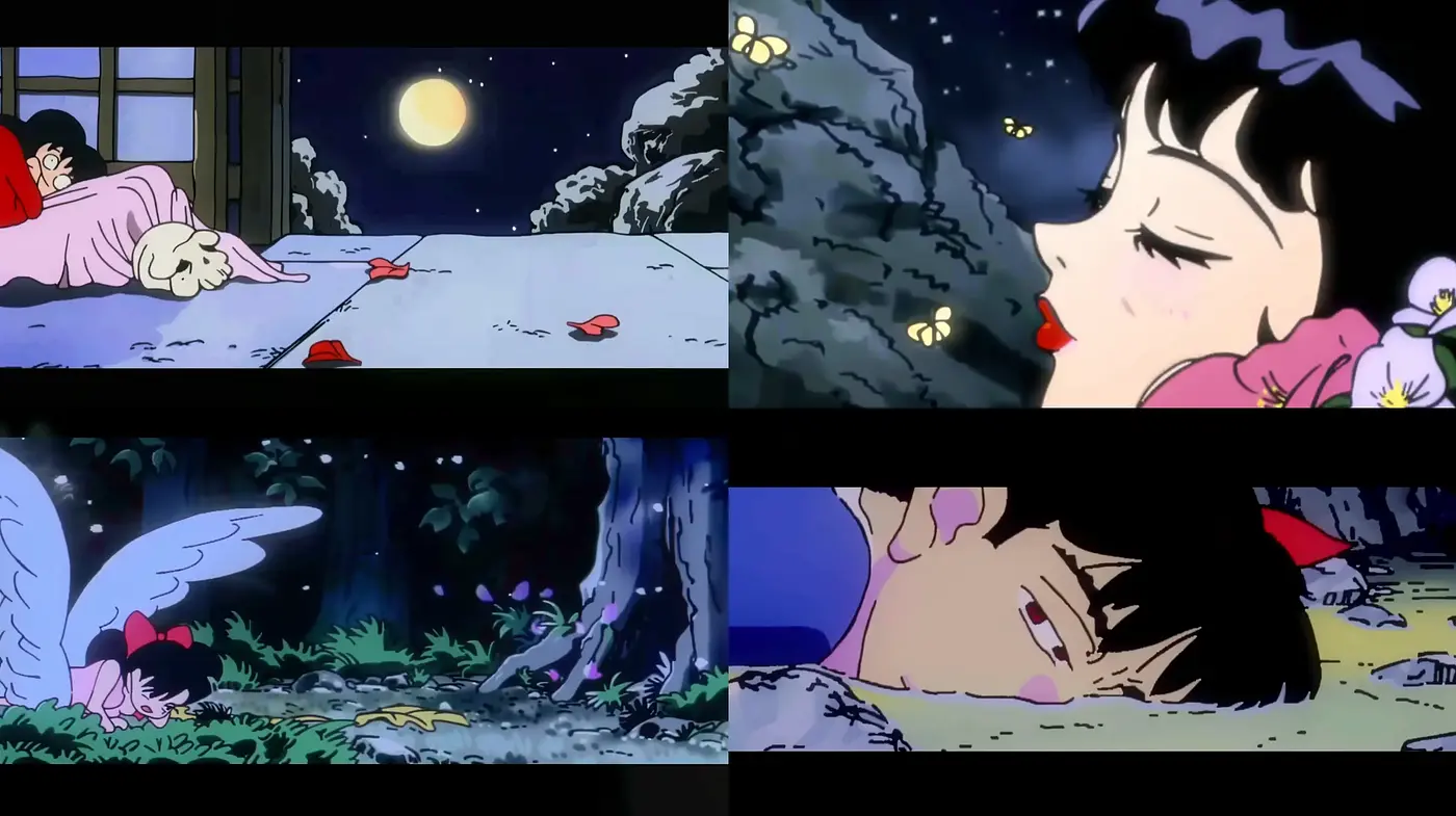 Moonlit Dreamscape in Stylized Anime Tradition - Midjourney sref style