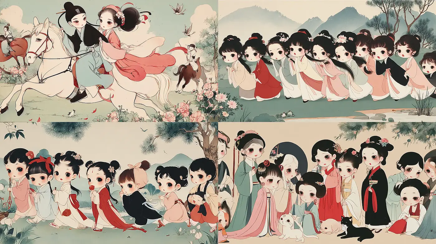Charming and Playful Illustrations with Cultural Essence and Soft Textures - Midjourney sref style