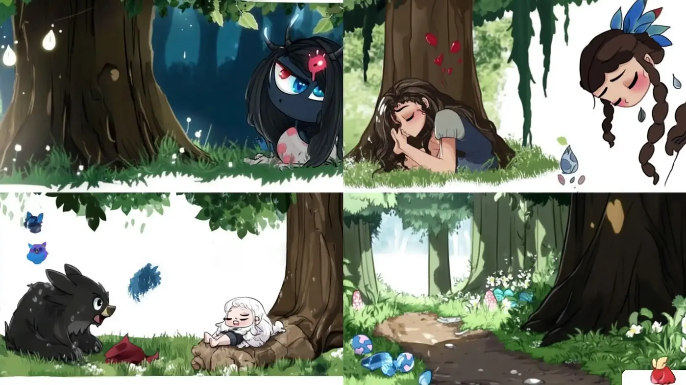 Enchanted Forest Whimsy: A Consistent Tale of Nature and Fantasy - Midjourney sref style