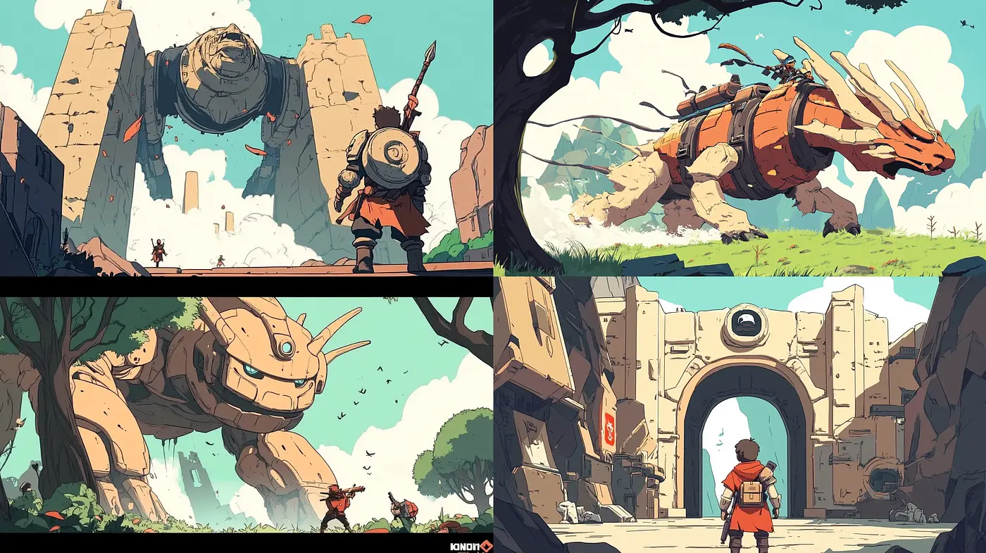 Epic Adventure Through Stylized Fantasy Landscapes - Midjourney sref style