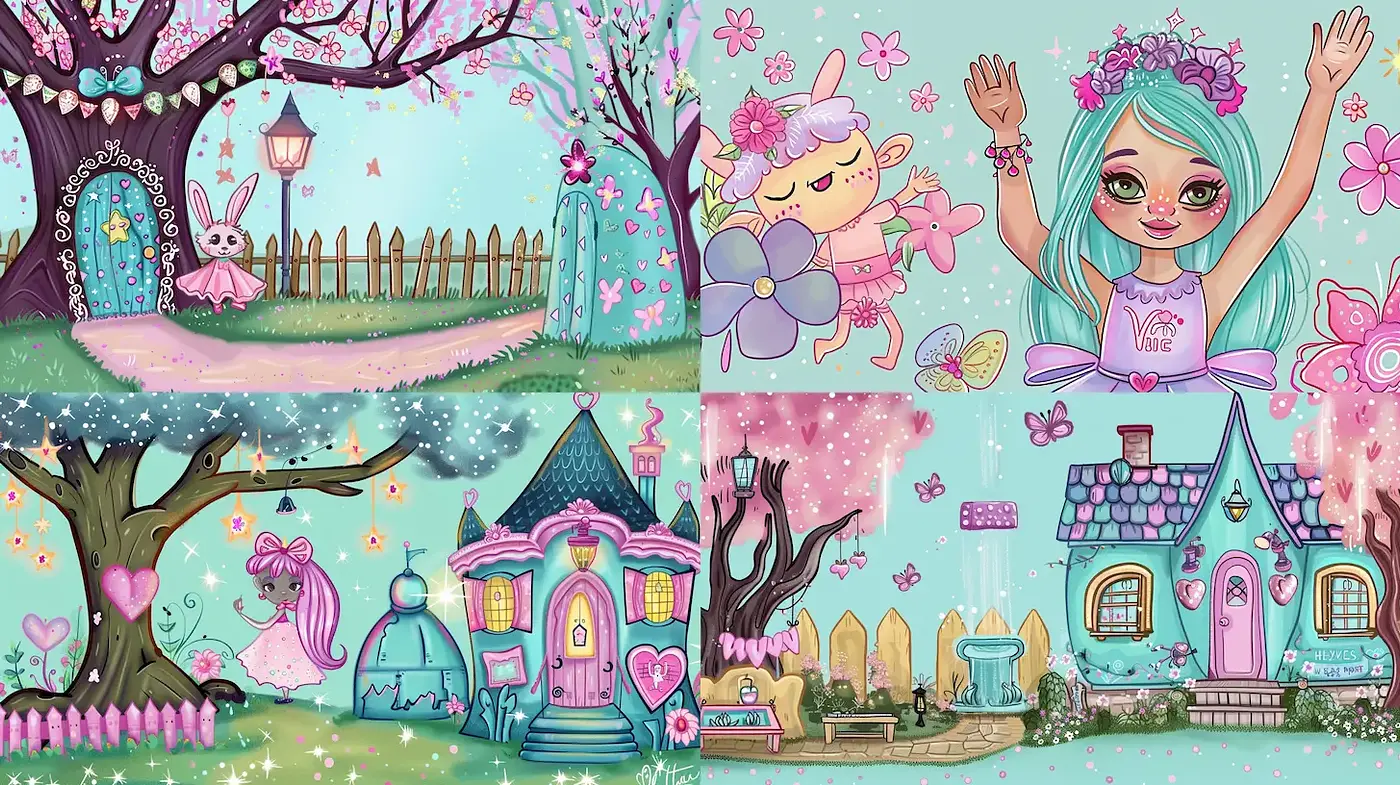 Whimsical and Playful Illustrations with a Dreamlike Quality - Midjourney sref style