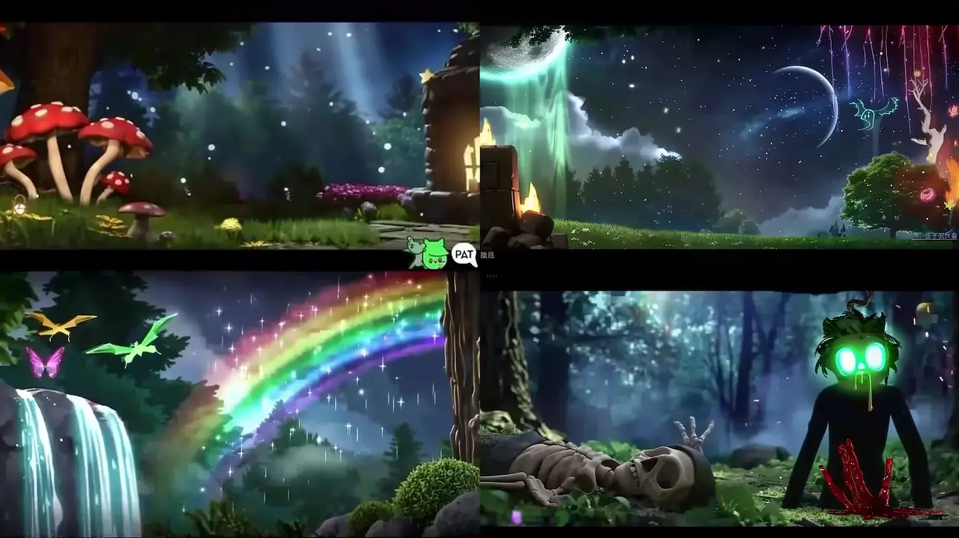Whimsical Fantasy Landscapes with Magical Elements and Vivid Imagery - Midjourney sref style