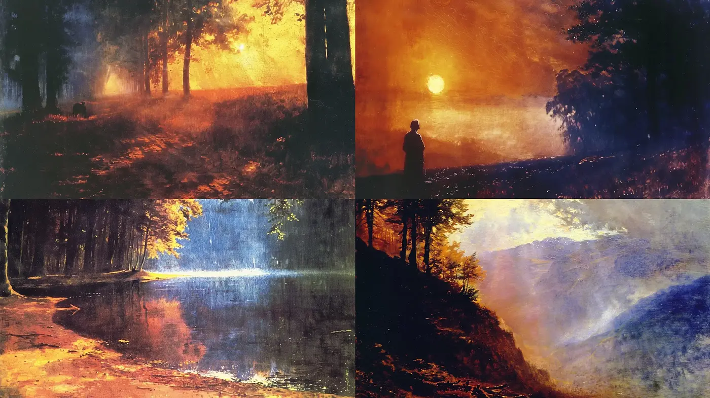 Ethereal Twilight Hues Embracing the Liminal Moments of Day and Night - Midjourney sref style
