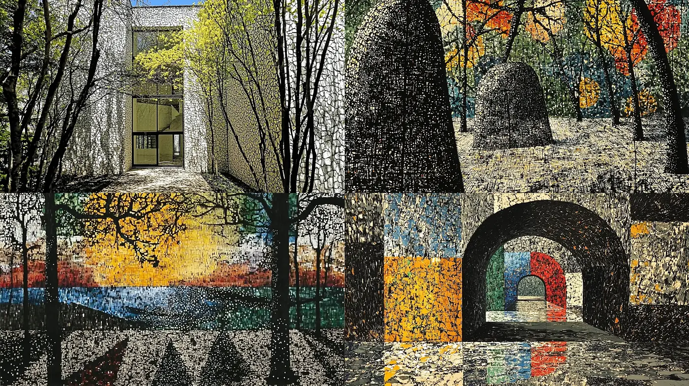 Abstract Pointillism with a Modernist Twist - Midjourney sref style