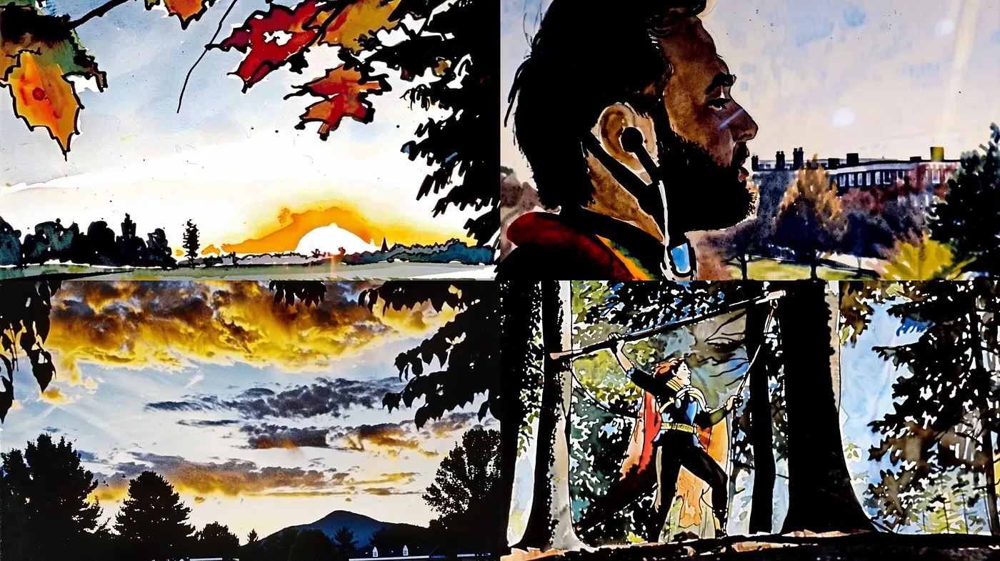 Luminous Silhouette: A Fusion of Twilight Hues and Expressive Post-Impressionistic Brushwork - Midjourney sref style