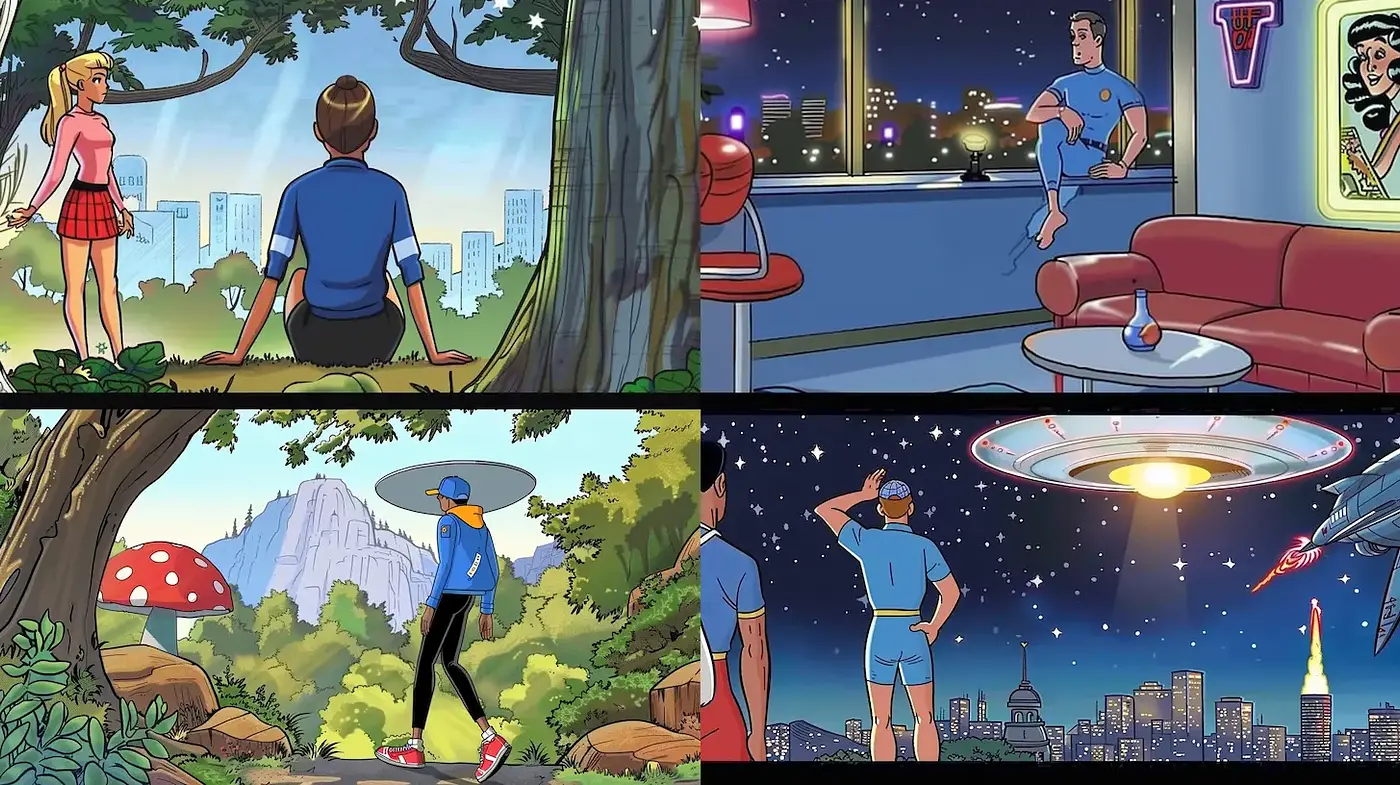 Whimsical Vibrancy with Retro-Futuristic Elements - Midjourney sref style