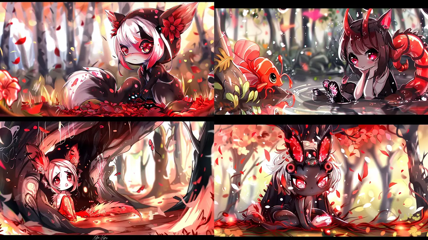 Enchanted Autumn Fantasy with Anime Charm - Midjourney sref style