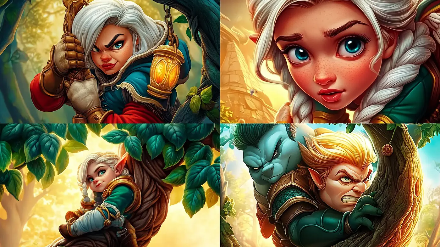 Enchanted Fantasy Figurines with Stylized Vivacity - Midjourney sref style