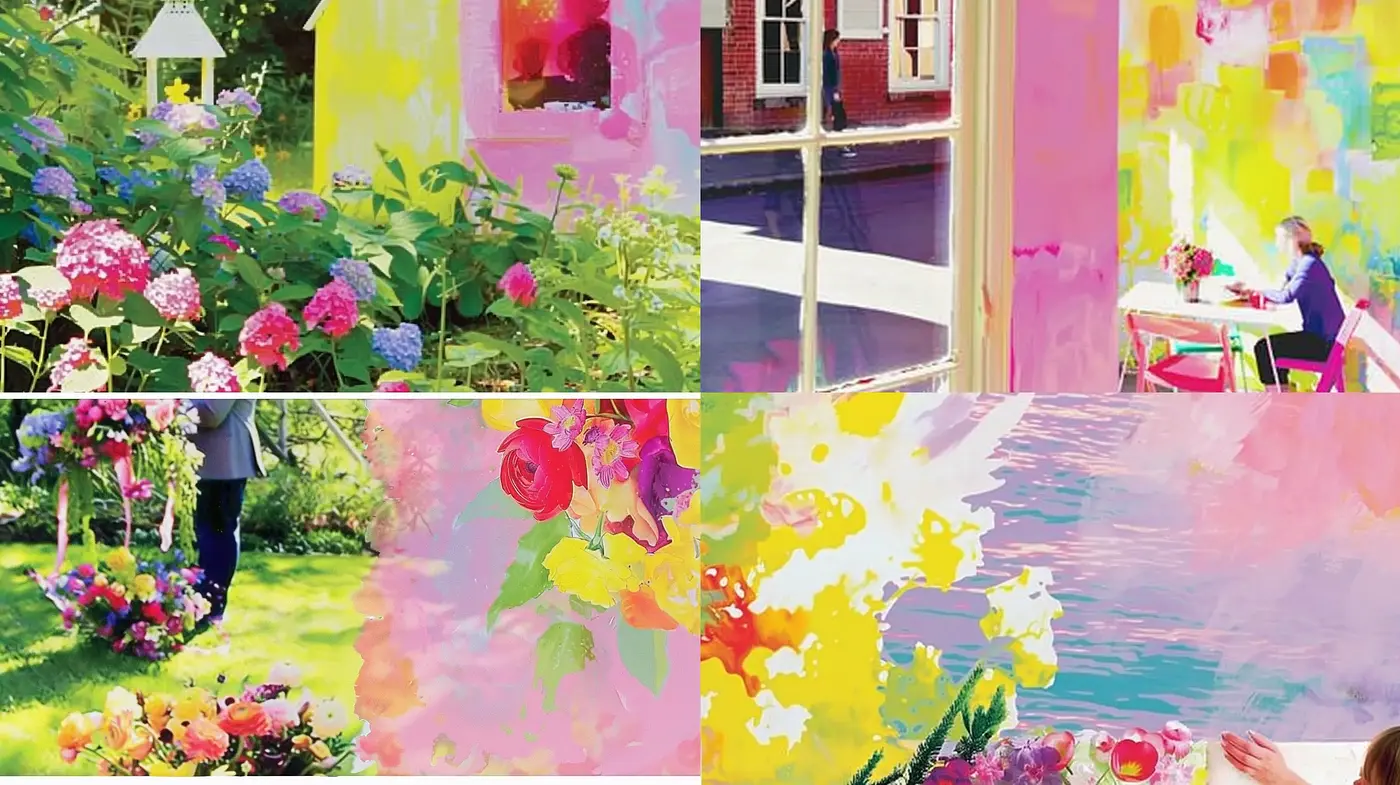 Luminous Garden Hues: An Exploration in Vivid Impasto Technique - Midjourney sref style