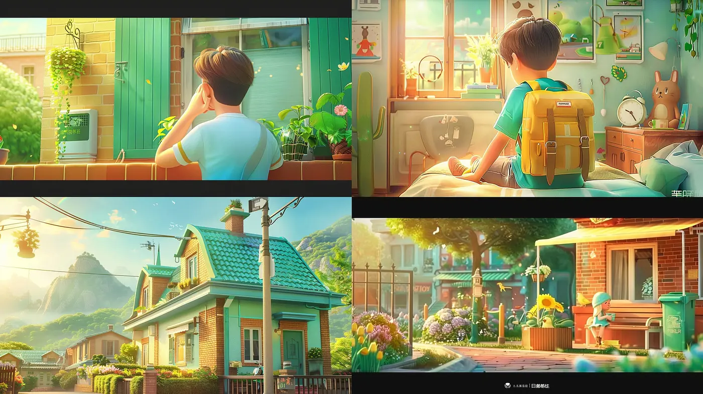 Sunlit Nostalgia: A Harmonious Blend of Warm Tones and Soft Textures in Digital Art - Midjourney sref style