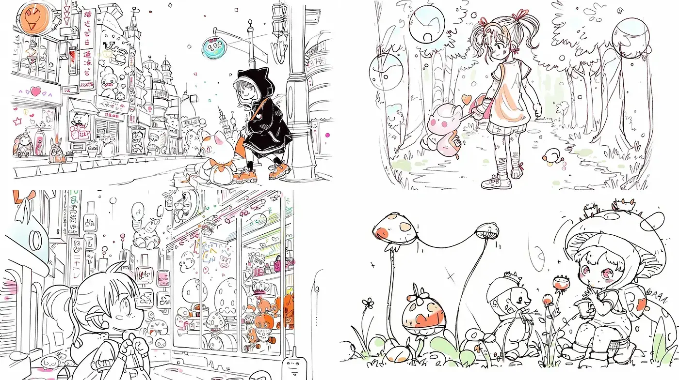 Whimsical Illustrative Style Infused with Playful Charm - Midjourney sref style