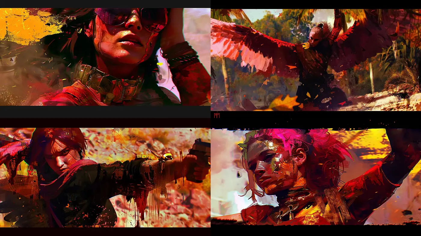 Energetic Brushstrokes in Warm Palette: A Fusion of Expressive Figurativism and Digital Artistry - Midjourney sref style