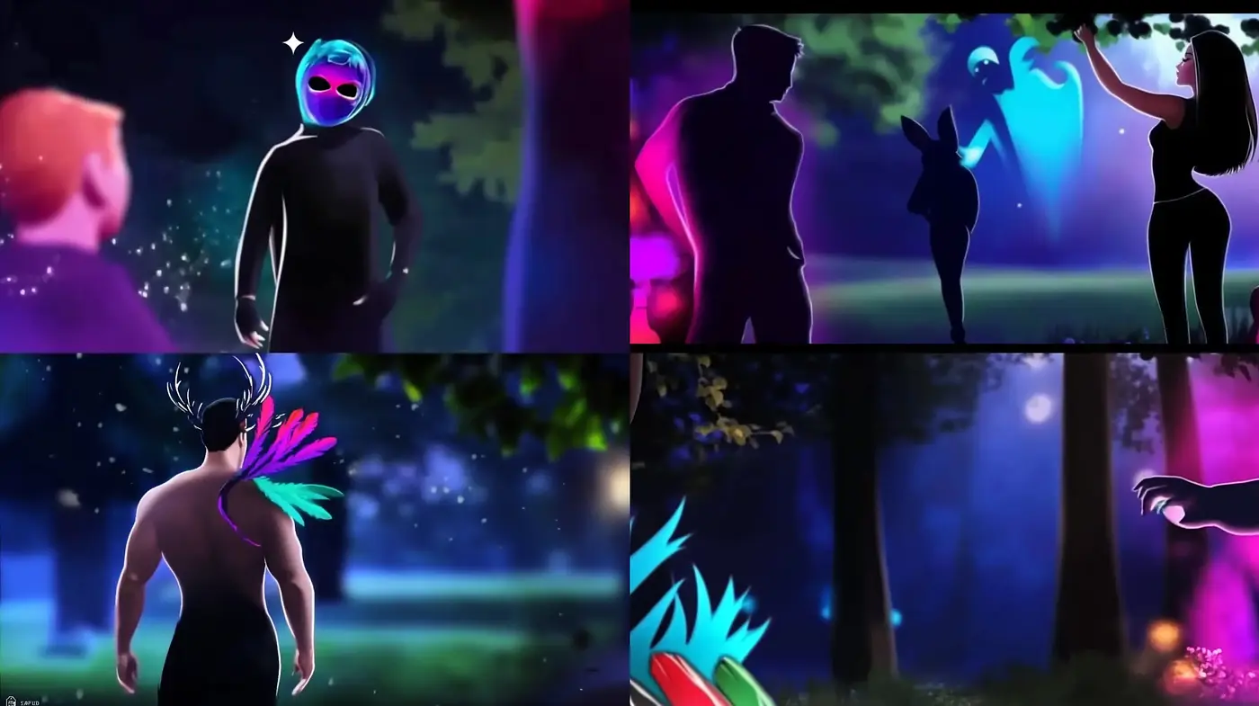 Enigmatic Nocturnal Reverie with Luminescent Accents - Midjourney sref style