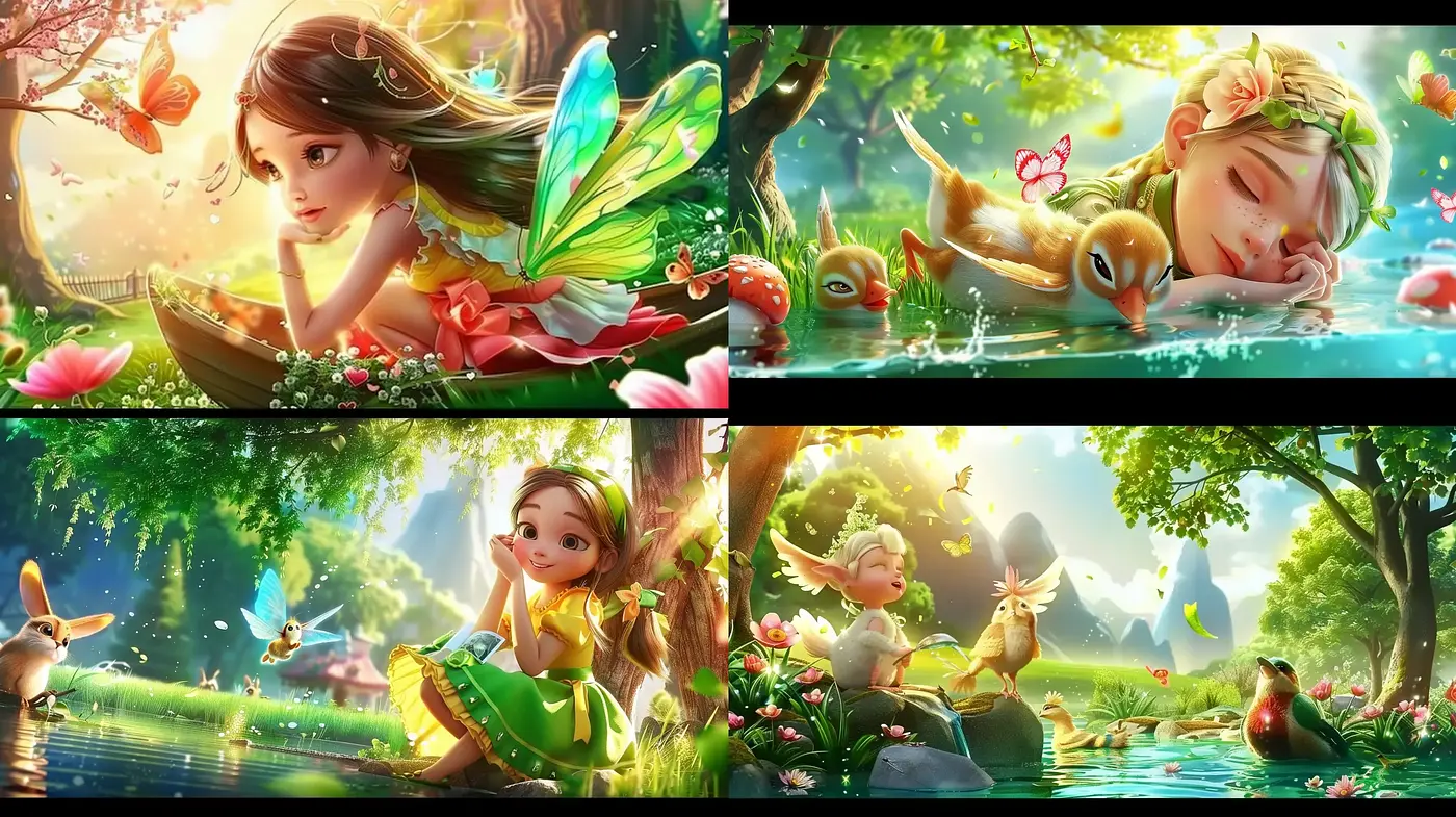 Enchanted Verdant Dreamscape: A Harmonized Vision of Whimsy and Nature - Midjourney sref style