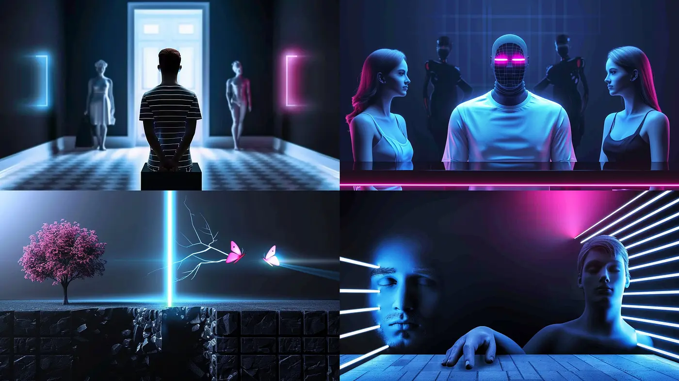 Neon Noir Fusion: A Synthesis of Cyberpunk Aesthetics and Futuristic Glow - Midjourney sref style