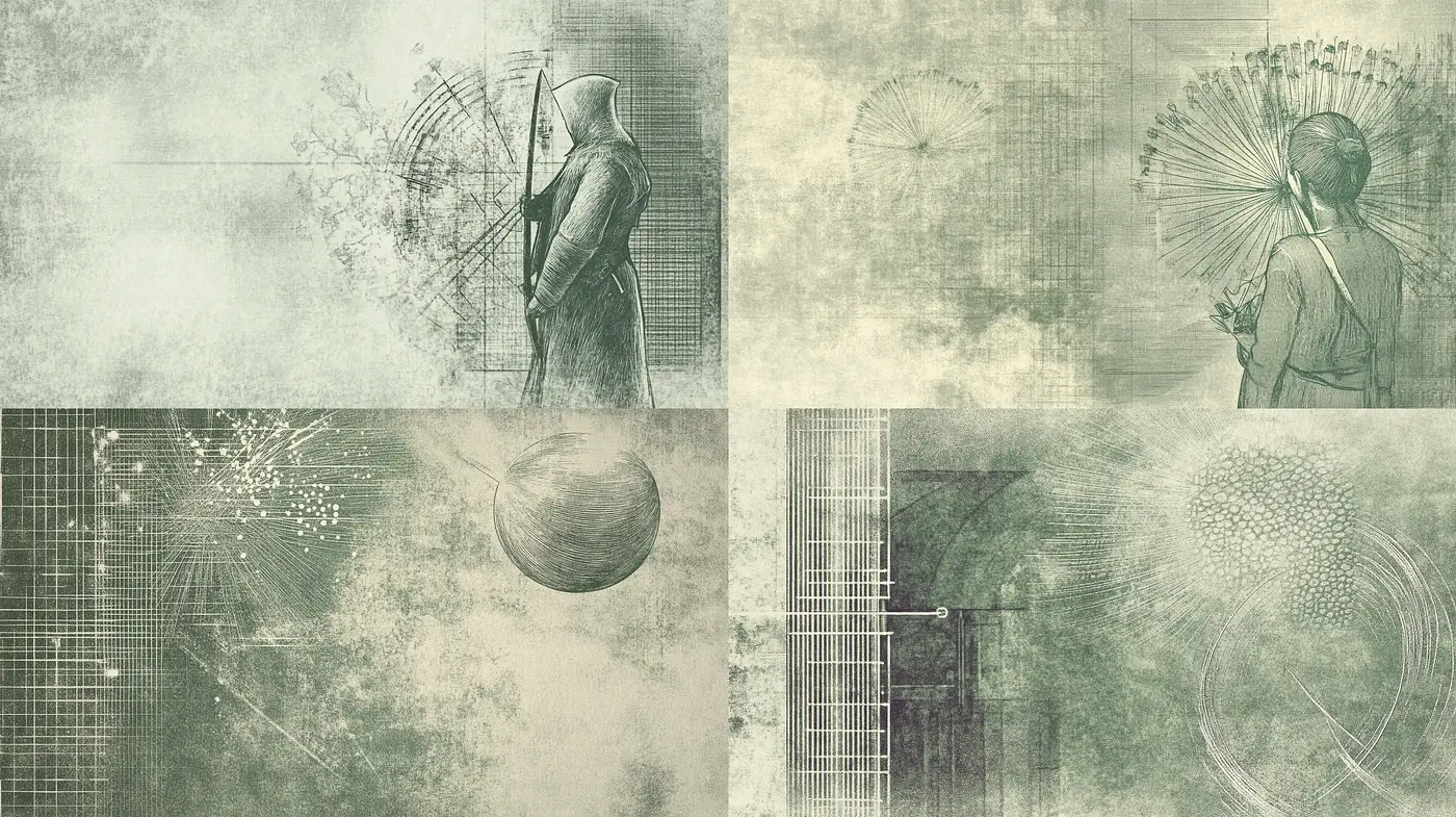 Ethereal Textured Dreamscape in Monochrome Green - Midjourney sref style