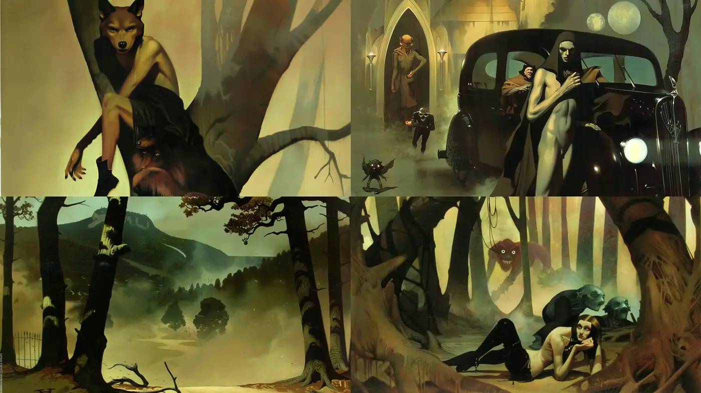 Ethereal Twilight: A Symphony of Sepia and Shadows - Midjourney sref style