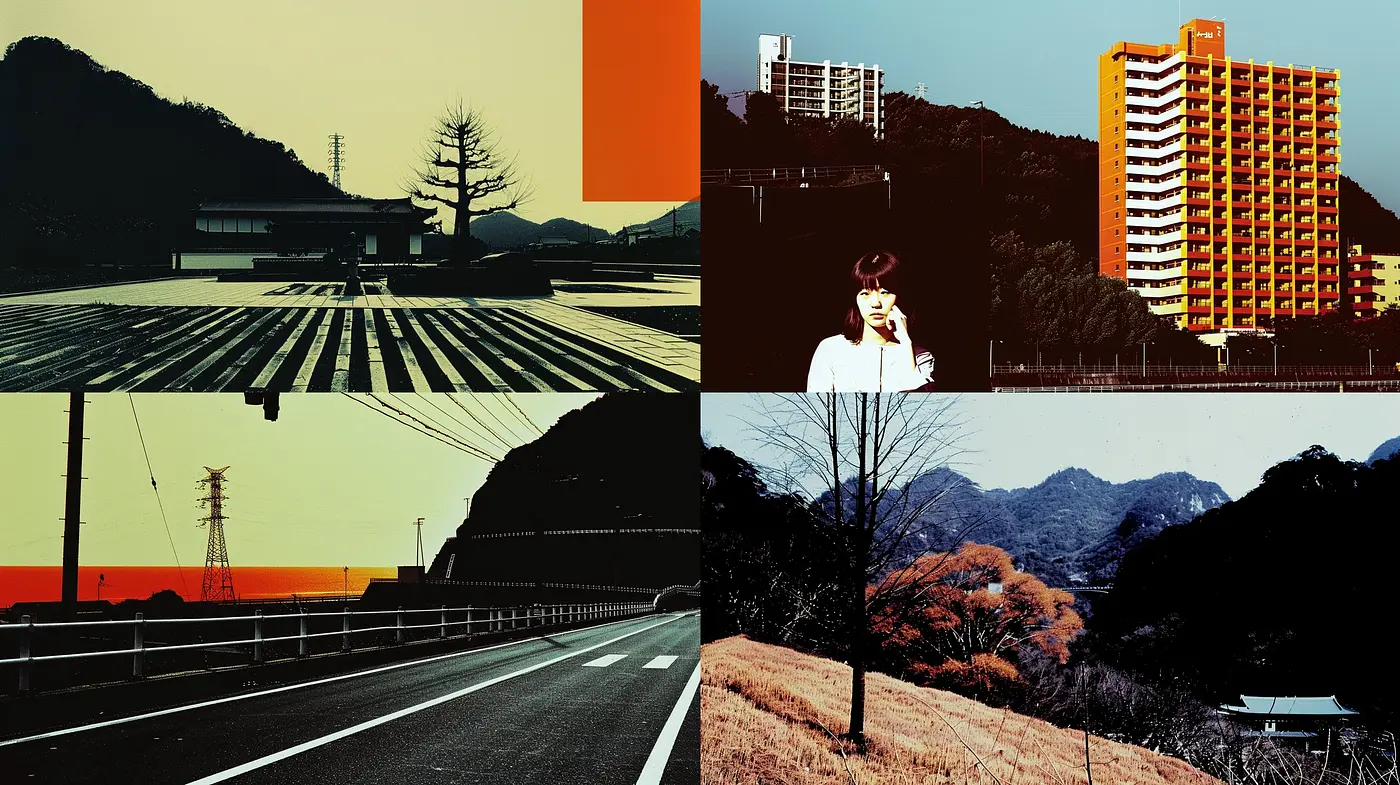 Cinematic Retrograde: A Synchronous Journey in Monochrome and Vivid Hues - Midjourney sref style