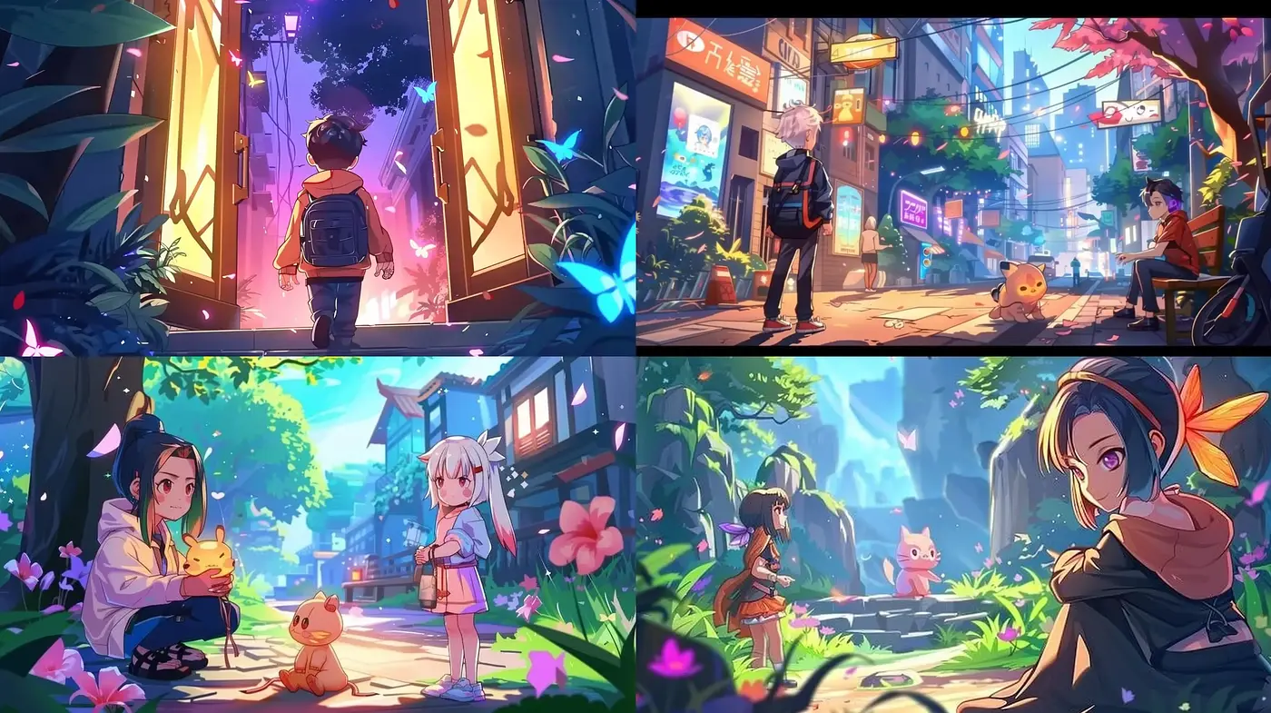 Luminous Dreamscape Visions with Anime Inspirations - Midjourney sref style