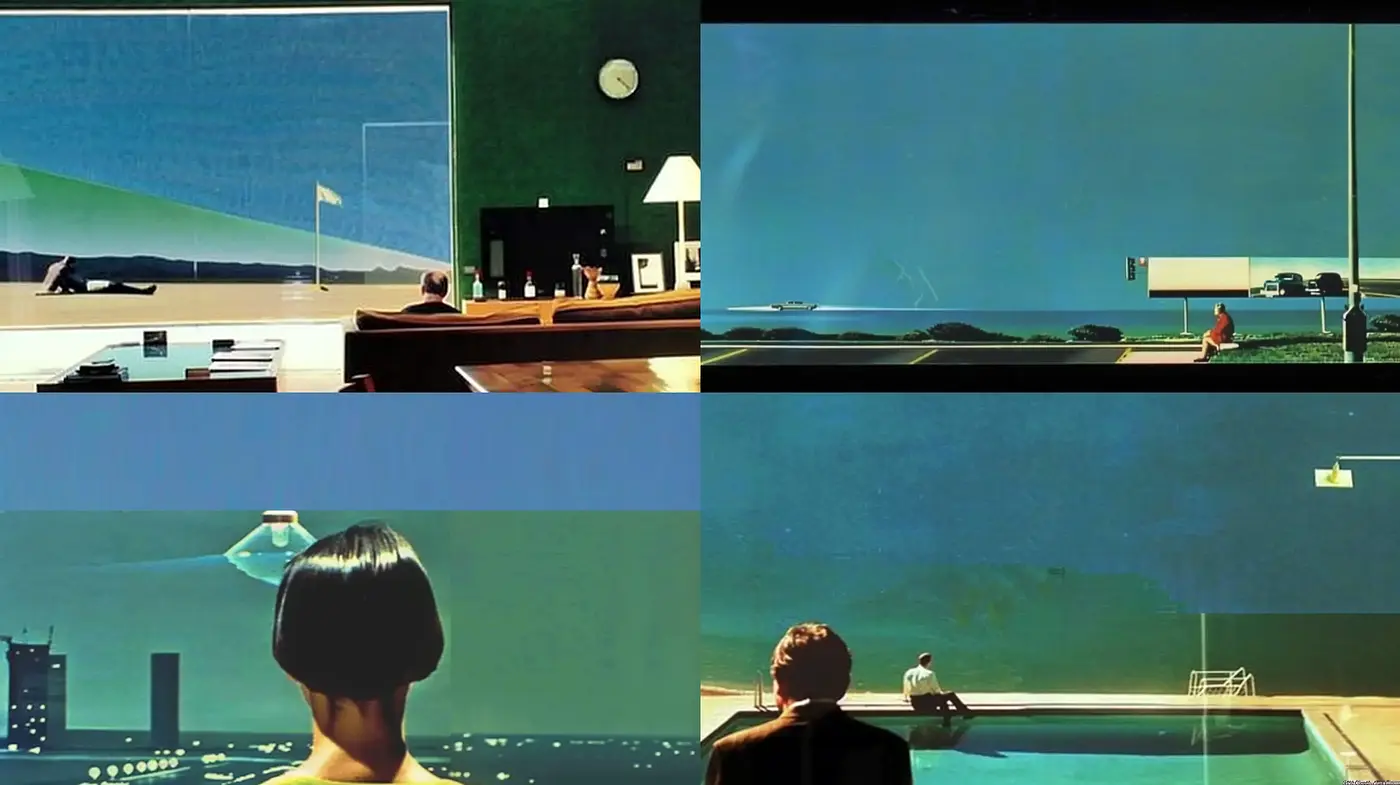 Surreal Cinematic Snapshot Aesthetic with a Retro-Futuristic Palette - Midjourney sref style