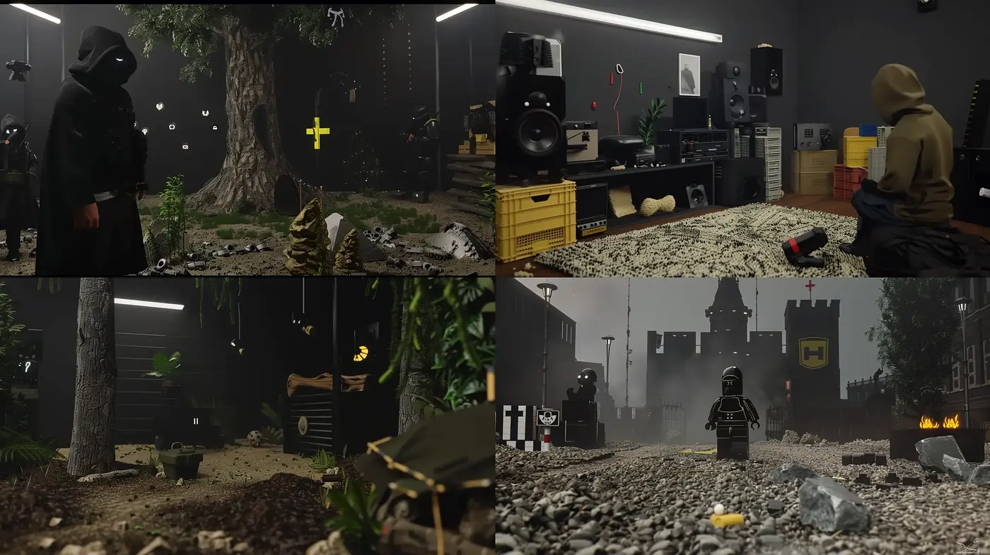 Dystopian Shadowplay: Homogenized Hues of Desolation and Tech-Noir Aesthetics - Midjourney sref style