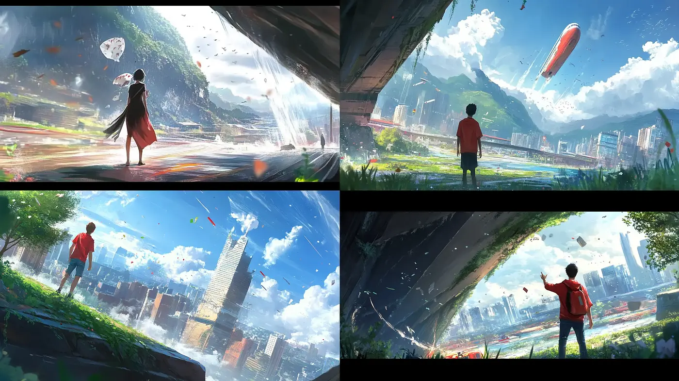 Luminous Futuristic Landscapes with Vivid Storytelling - Midjourney sref style