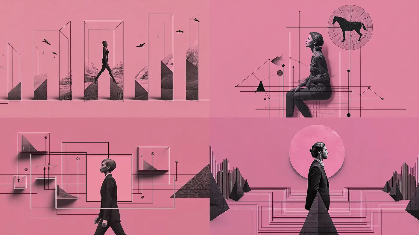 Contemporary Graphic Composition with a Surreal Touch - Midjourney sref style