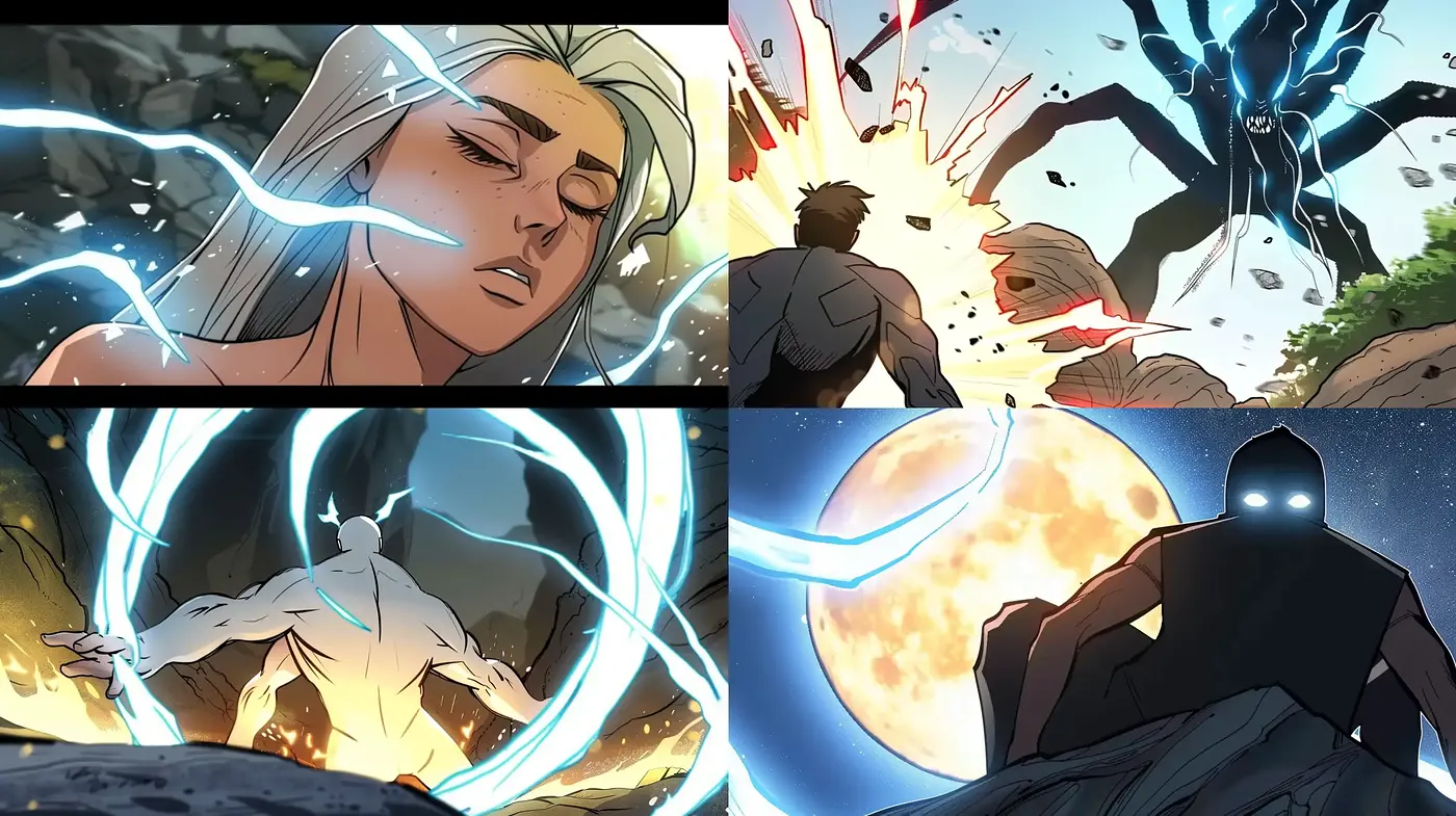 Dynamic Graphic Novel Artistry with Vibrant Energy Flow - Midjourney sref style