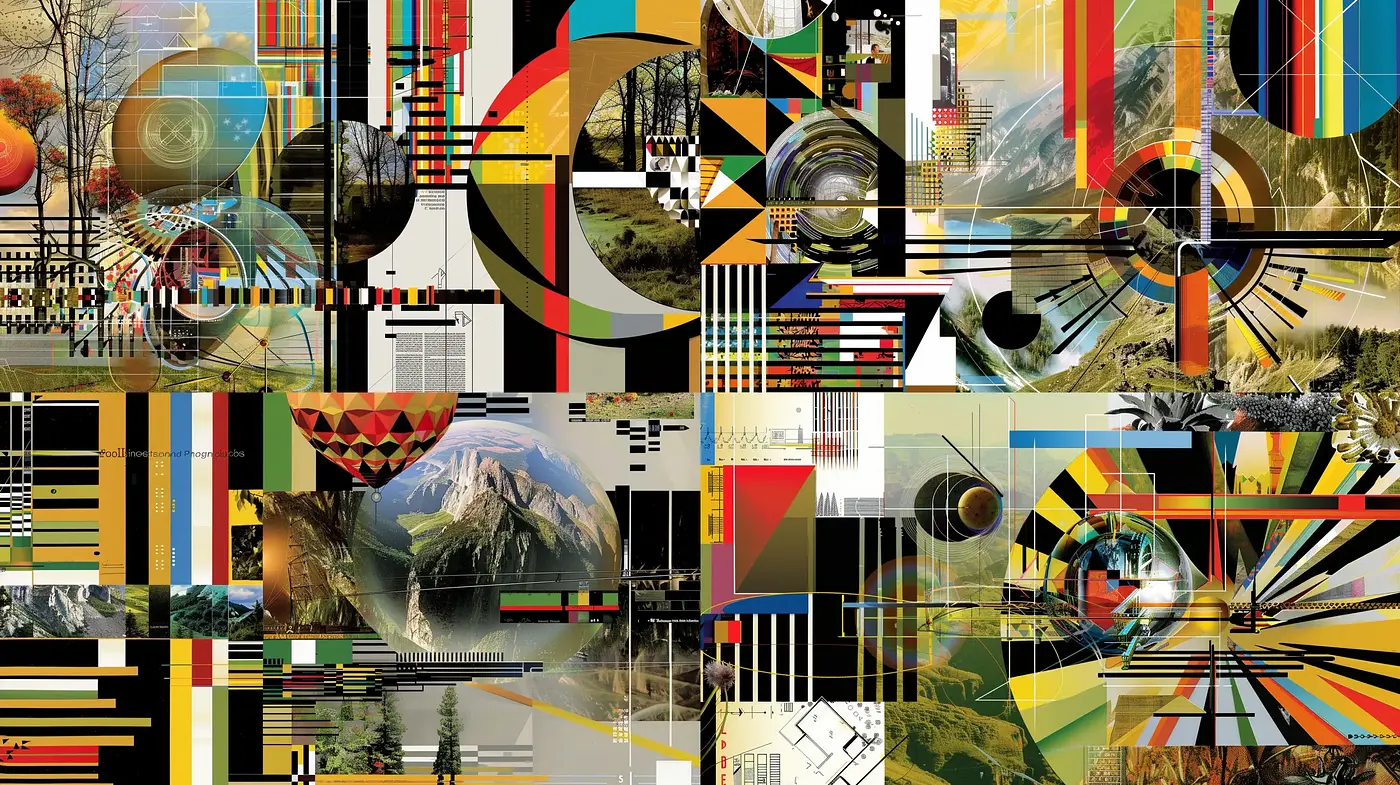 Abstract Geometric Fusion with Nature Undertones - Midjourney sref style