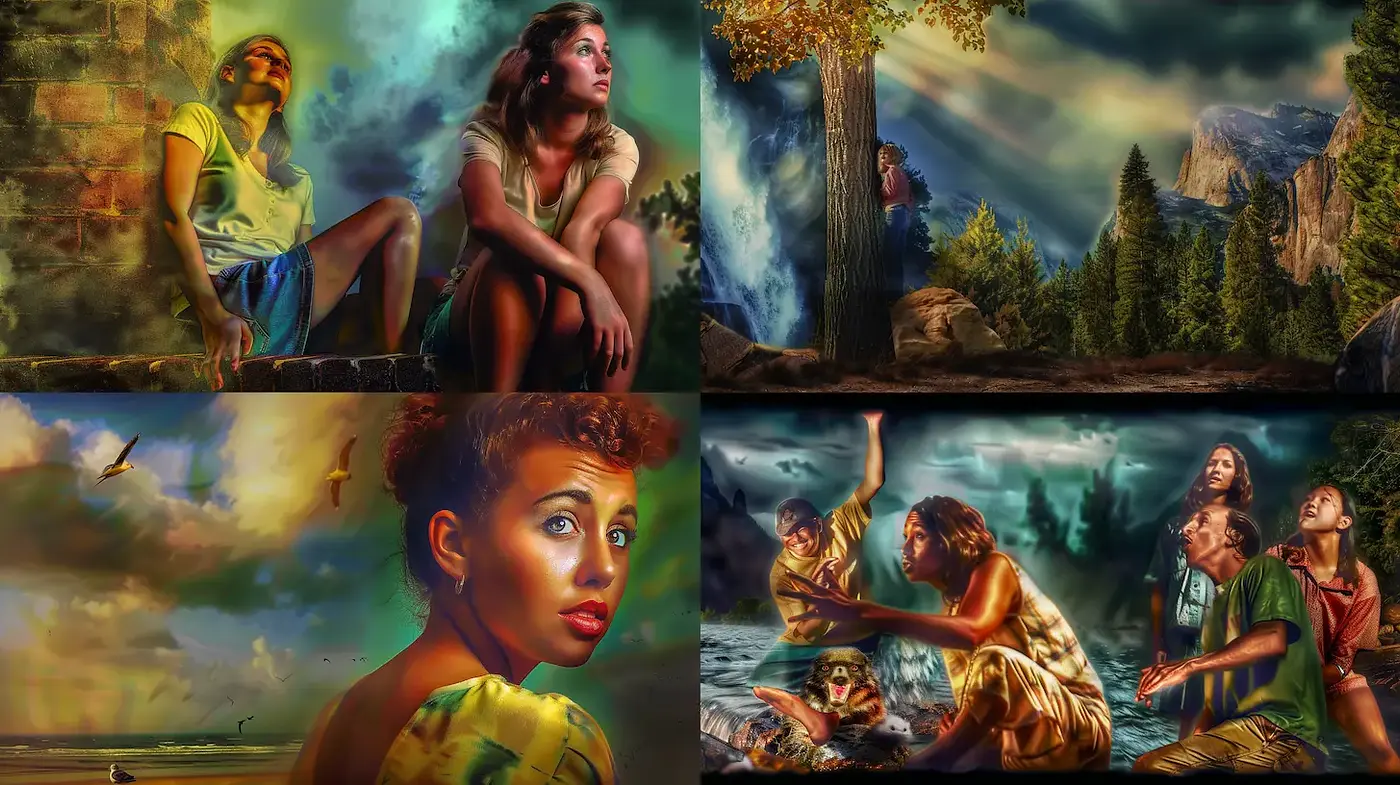 Vivid and Dreamlike Composition with a Surreal Touch - Midjourney sref style