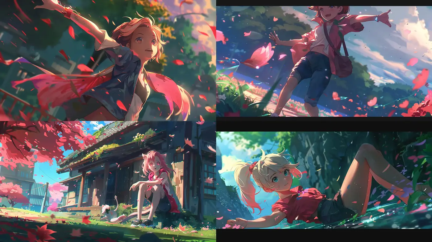 Ephemeral Anime Dreamscape with Vivid Pastel Hues - Midjourney sref style