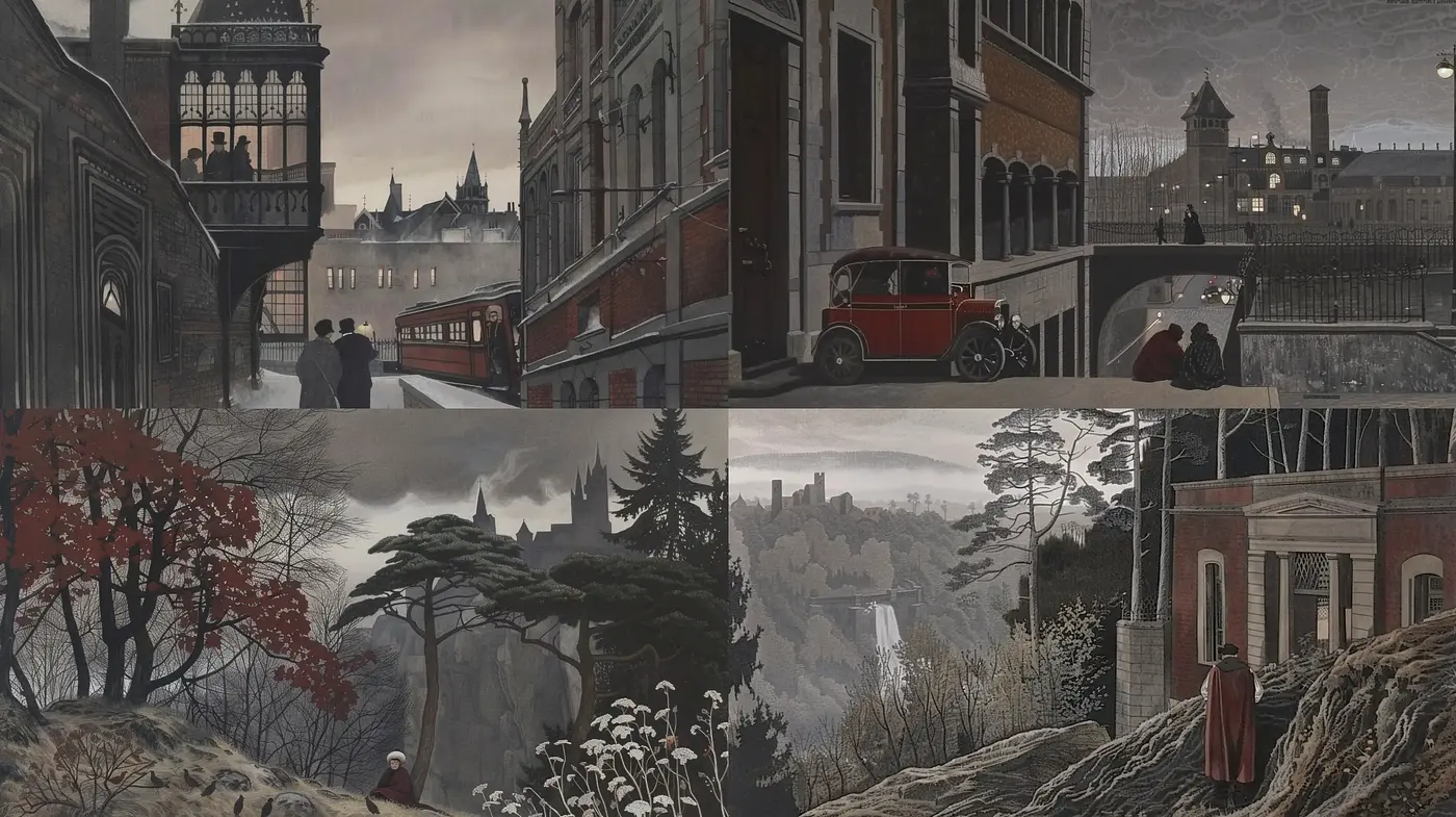 Dusk and Dawn in Serene Atmospheric Landscapes - Midjourney sref style